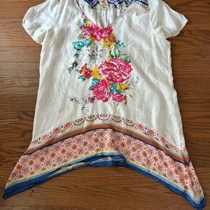 Johnny Was XL Silk Tunic